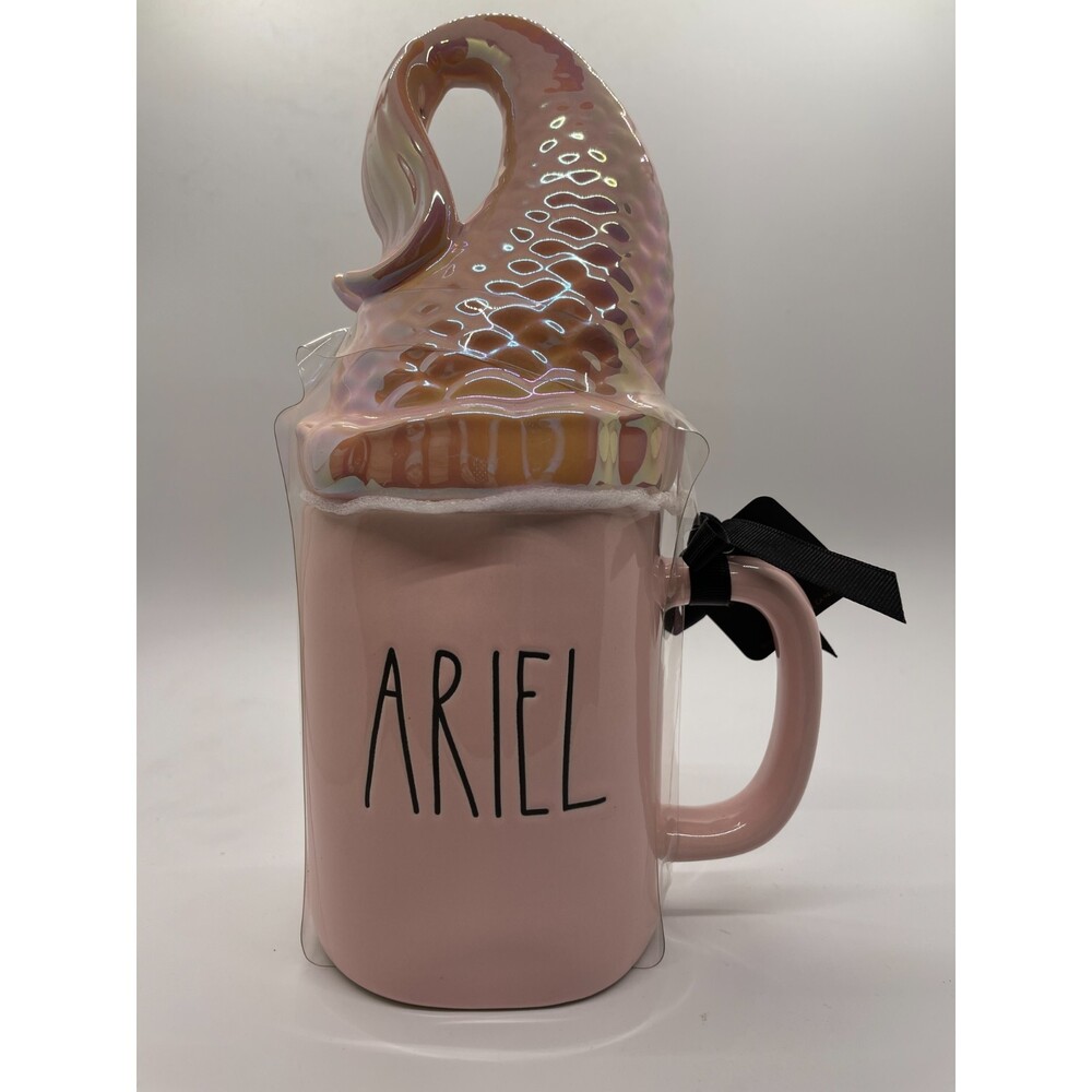 Rae Dunn Disney Princess Ariel Iridescent Mug w/Tail Topper